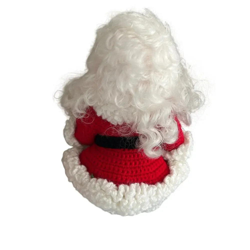 Handmade Crochet Mr. & Mrs. Claus Christmas Dolls Holiday Decor Set of 2